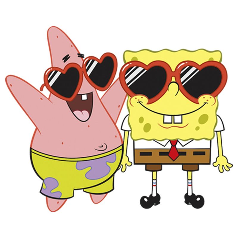 Girl's SpongeBob SquarePants Patrick in Heart-Shaped Sunglasses T-Shirt, 2 of 5