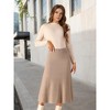 INSPIRE CHIC Women's Elastic High Waist A-Line Ribbed Knit Sweater Skirt - 2 of 4