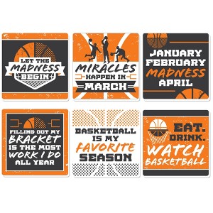 Big Dot of Happiness Basketball - Let the Madness Begin - Funny College Basketball Party Decorations - Drink Coasters - Set of 6 - 1 of 4