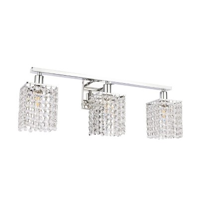Phineas 3-Light Black and Clear Crystal Bath Sconce