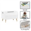 SKRAN Wooden Toy Box, Kids Toy Storage Organizer with Front Bookshelf, Flip-Top Lid, Safety Hinge,Toy Chest Bench for Playroom Kids Room - 4 of 4