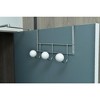 Evideco French Home Goods Over the Door Coat and Hat 3 Hooks BIG BALLS Rail-Rack White - 2 of 4