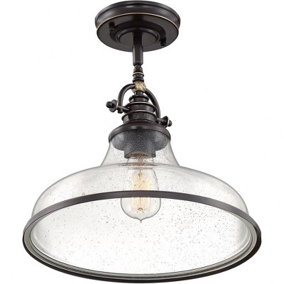Palladian Bronze Seedy Glass 13.5" Pendant Light