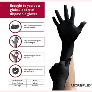 Microflex MidKnight MK-296-S Nitrile Gloves Small (Box of 100) - 1 of 4