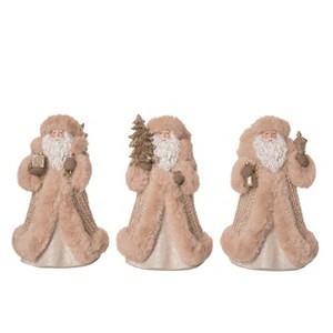 Transpac Resin Cozy Santa Figurine Set of 3 Christmas Home Decorations - 1 of 1