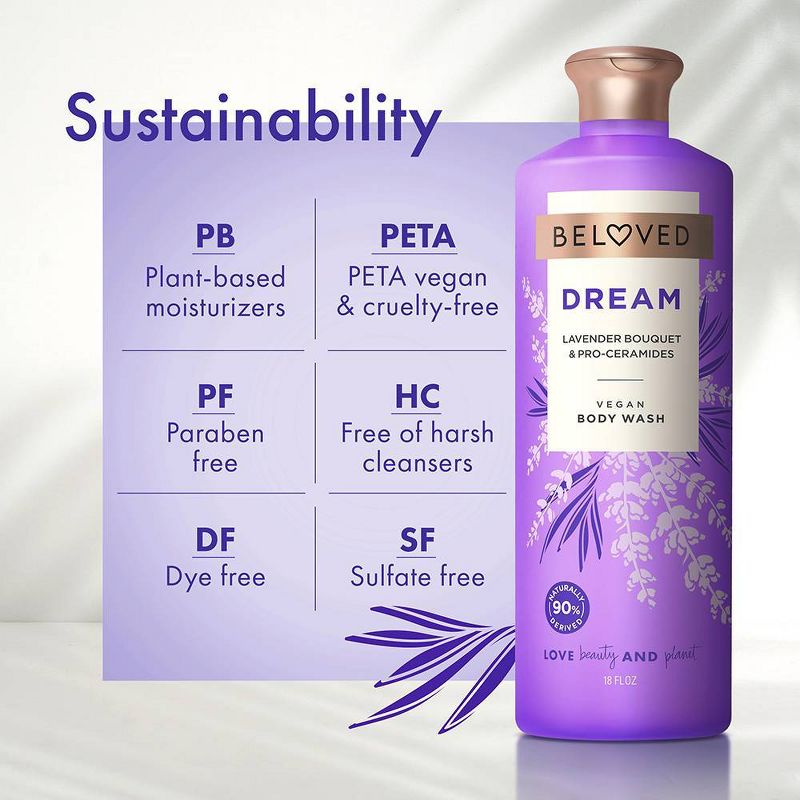 Beloved Dream Vegan Body Wash with Lavender Bouquet &#38; Pro-Ceramides - 18 fl oz, 5 of 11