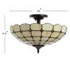 JONATHAN Y Jennifer Tiffany-Style Glass/Metal LED Semi-Flush Mount - 3 of 4