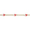 Guili Kids Sterling Silver 14K Gold Plated Red & White Enamel Double Heart Charm Bracelet – Playful & Charming for Everyday Wear & Special Occasions - 3 of 3