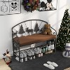 Vynxaria White Black Shoe Rack Bench for Entryway with Upholstered Seating - 3 of 4