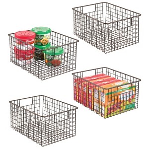 mDesign Metal Wire Food Organizer Basket with Built-In Handles - 12 x 9 x 6 - 1 of 4