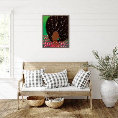 Amanti Art 23"x28" Dreamer with Flowers in Her Hair by Lorintheory Framed Canvas Wall Art Print Bronze: Ethereal Woman Canvas