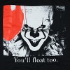 Seven Times Six It Pennywise T Shirt Mens You'll Float to Big Face Short Sleeve Graphic Tee Black - 2 of 3