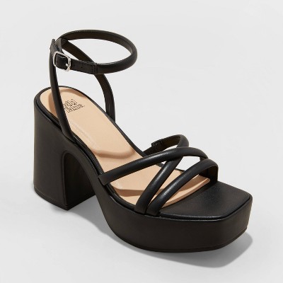 Target black hot sale strappy heels