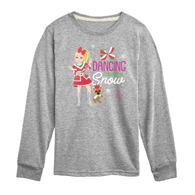 JoJo Siwa Dancing Through The Snow Long Sleeve Graphic T-Shirt - Athletic Heather - 2T