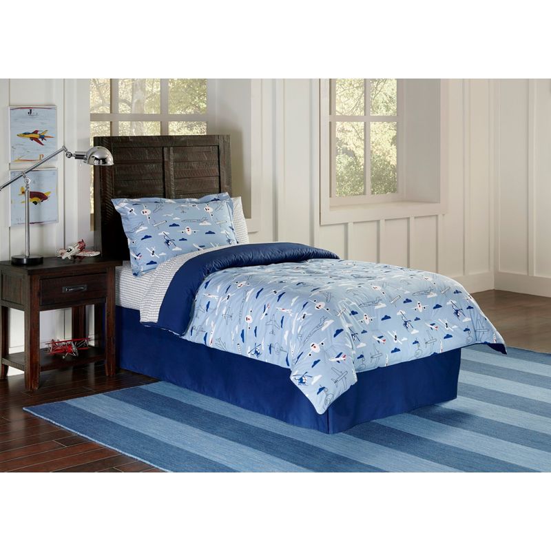 Lullaby Bedding Printed 100% Cotton Percale Comforter Set with Bed Skirt, 1 of 3