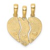 Black Bow Jewelry 14k Yellow Gold Big Sis, Mom, Lil Sis Heart Three Piece Pendants, 18mm - 3 of 4
