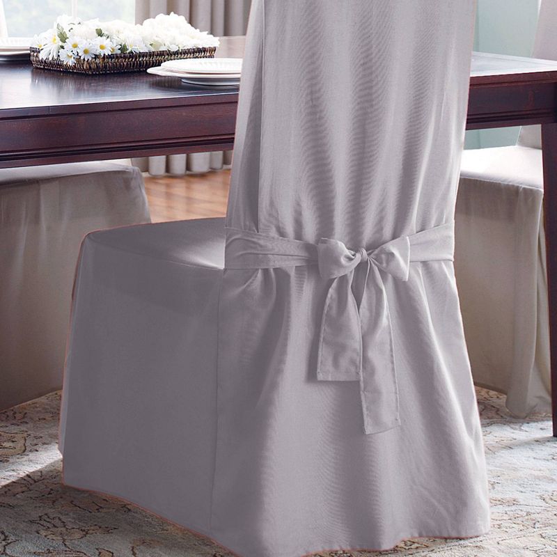 Cotton Duck Long Dining Room Chair Slipcover - Sure Fit, 4 of 6