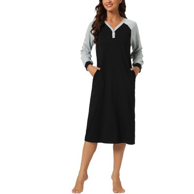 Women's Soft Warm Fleece Nightgown, Long Kaftan With Pockets For