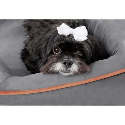 Slate Orange Medium Orthopedic Outdoor Pet Mattress with Bumper