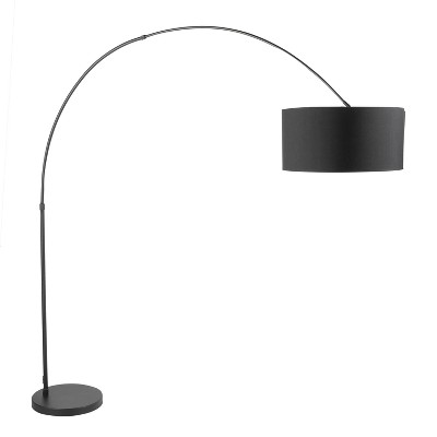 76" Salon Arc Floor Lamp Satin Nickel/Black/Copper - LumiSource