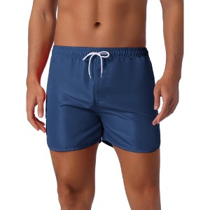 INSPIRE CHIC Men's Casual Lightweight Solid Color Elastic Waist Drawstring Summer Beach Board Shorts - 1 of 4