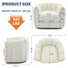 Swivel Teddy Fleece Barrel Chair: Striped Backrest & Plush Padding – Modern Lounge Chair for Living Room/Bedroom/Small Spaces - 2 of 4