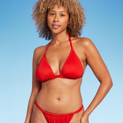 Women's Double Tunnel Triangle Halter Bikini Top - Shade & Shore™ Red Xl :  Target