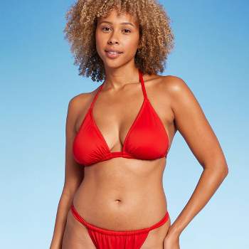 Women's Ring Front Bralette Bikini Top - Wild Fable™ Red XL - Yahoo Shopping