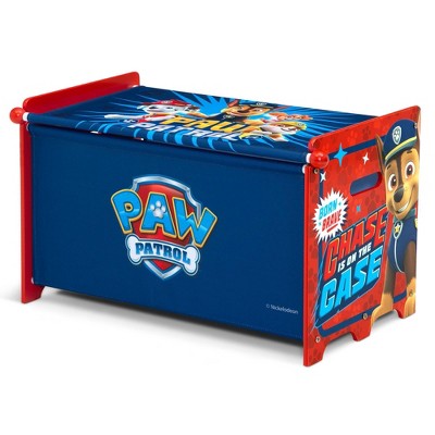 Blue PAW Patrol Wooden Toy Box with Fabric Lid