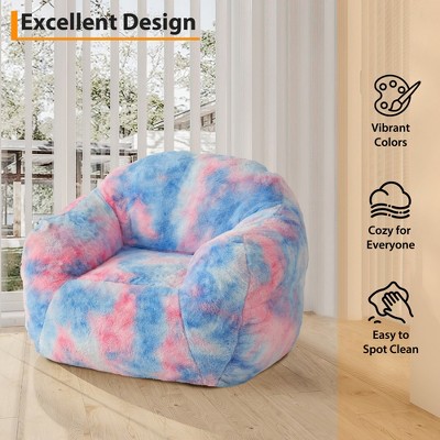 Bean Bag Chairs for Kids, 39 Inch Bean Bag Sofa with Sponge Filler, Large Beanbag Sofa Chair with Backrest and Armrest, Soft Fluffy Reading Chair