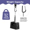 RUVALINO Leather Stroller Hooks for Diaper Bags - Heavy Duty Vegan PU Straps and Carabiner Clips for Shopping Cart, Wheelchair - 4-Pack, Black & Brown - 4 of 4