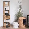 Evideco French Home Goods Bathroom Linen Storage Tower Cabinet Elements Acacia - Gray Wood - 2 of 4