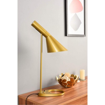 Juniper Brass Adjustable Iron Table Lamp with Cone Shade