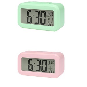REGALWOVEN 2 Pcs Plastic Battery Powered Digital Temperature Alarm Clock 5.5 x 2.8 x 1.8 Inches - 1 of 4