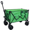 Whisen Heavy-Duty 480lbs Folding Wagon Cart with Bonus Picnic Mat, All-Terrain Beach Wheels, Drink Holders, Brakes, Side Pocket - 3 of 4