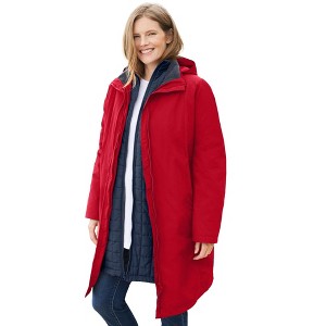 Woman Within 3-In-1 Hooded Taslon Jacket - 1 of 4