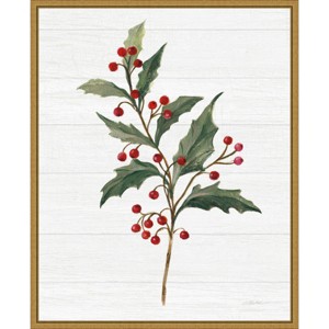 16" x 20" Christmas Moments IV Holly by Silvia Vassileva Framed Canvas Wall Art - Amanti Art: Holiday Decor, Vertical Lithograph - 1 of 4