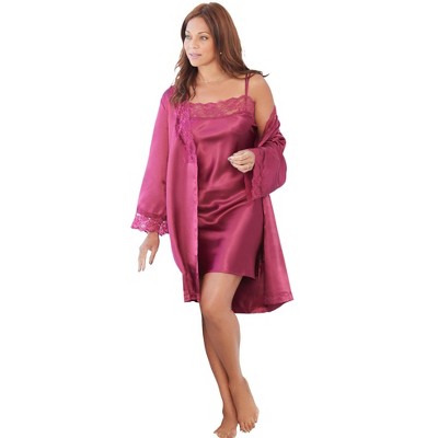 Amoureuse Plus Size The Luxe Satin Short Peignoir Set