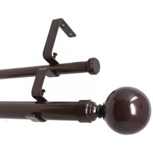 Urbanest Steel Ball Manhattan 1-inch 5-8 inch Double Drapery Curtain Window Rod Set - 1 of 4