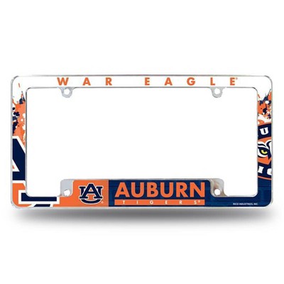 NCAA Auburn Tigers All Over Chrome License Plate Frame