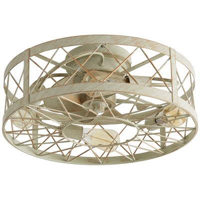 POWLIG 19.7-in White Gold Ceiling Fan with Light Kit Included