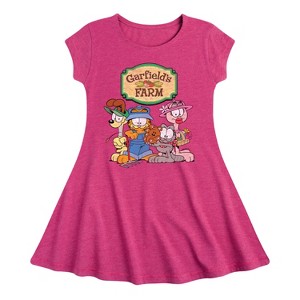 Girls' - Garfield - Garfields Farm Group Fit & Flair Cap Sleeve Dress - 1 of 2