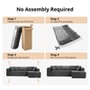 COMHOMA Boneless Couch, Compressed Sofa, Corduroy L-Shaped Sofa, No Assembly - 2 of 4
