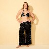 Women's Polka Dots Swim Cover Up Pants - Shade & Shore™ Black - 4 of 4