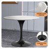 LeisureMod Verve 36" Round Dining Table - Sintered Stone Top with Modern Black Pedestal Base Accent Table for Contemporary Dining and Kitchen Room - 4 of 4