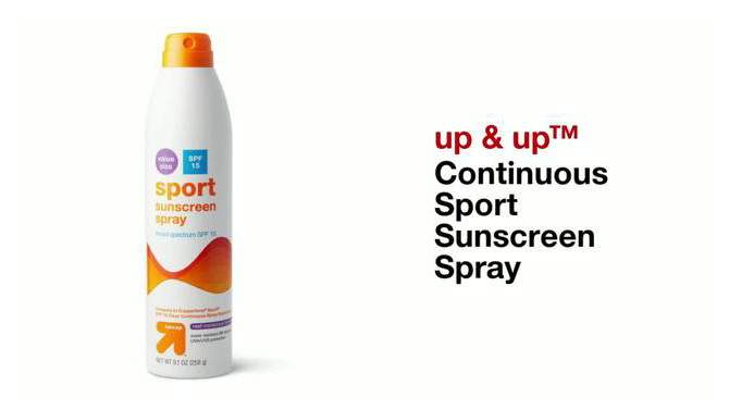 Sport Sunscreen Spray - SPF 15 - 9.1oz - up &#38; up&#8482;, 2 of 5, play video