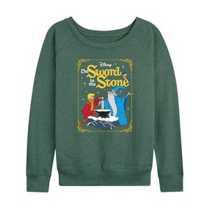 Women's - Disney - Sword In The Stone Lightweight French Terry Wide Neck Long Sleeve Shirt - 1 of 4