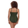 Aqua Green, Women's Surplice Trim Overlay One Piece - 3 of 3