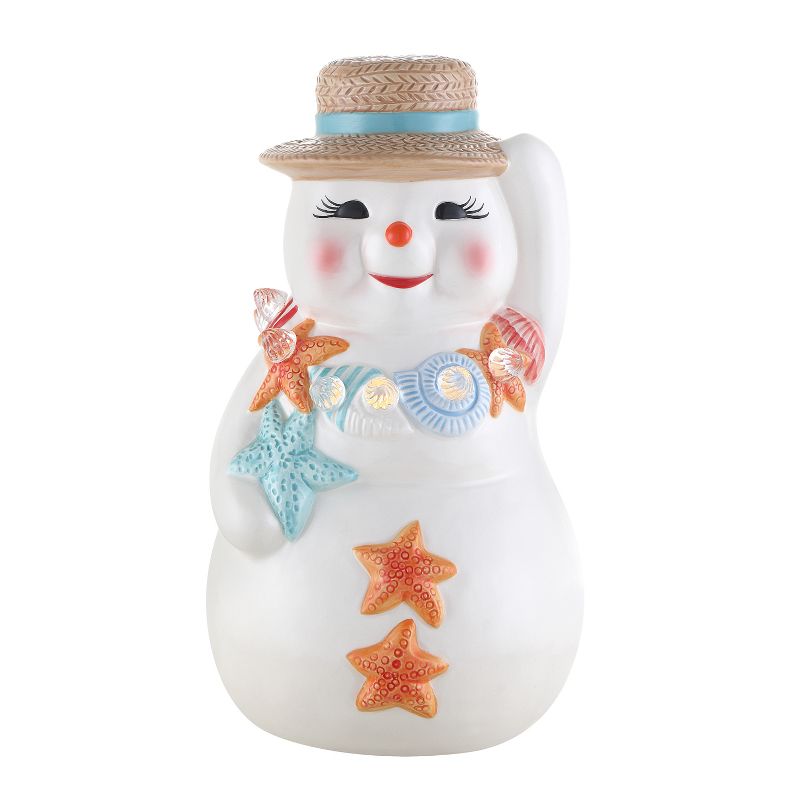 Mr. Christmas 10" Ceramic Beach Snowman, 1 of 4