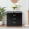 GlasFlength Utility Storage Cabinets Three Drawer Dresser with Modern Simple Design for Bedroom Living Room, Black, 25.98"*12.96"*22.04" - 2 of 4